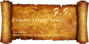 Frecko Ifigénia névjegykártya